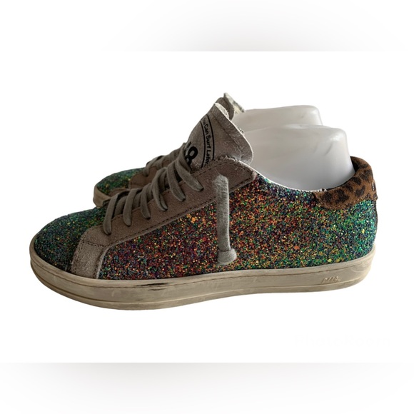 ❌SOLD❌P448 John Iridescent Glitter Low Top Sneakers Womens ✨RARE FIND✨ US 7. - Picture 15 of 16